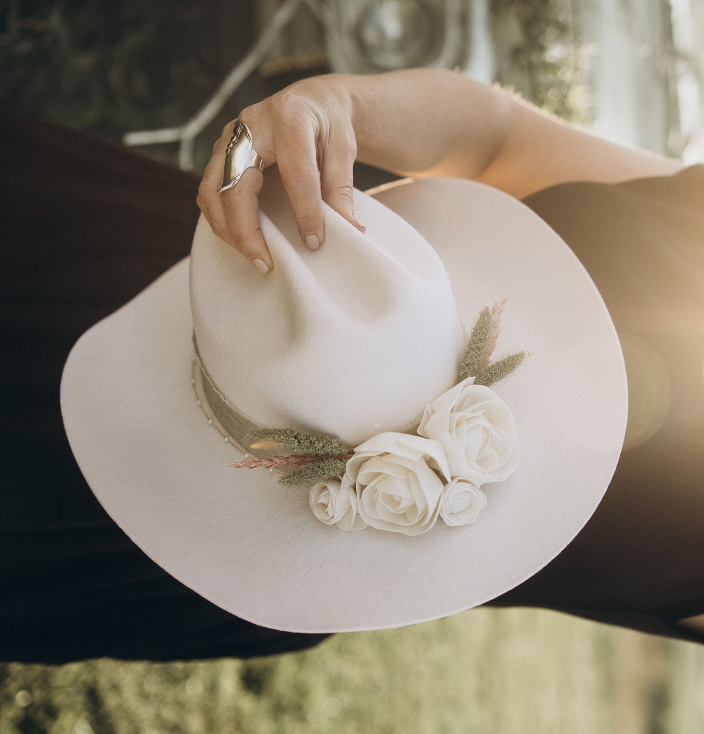 The Ali - White Wedding Cowboy Hat