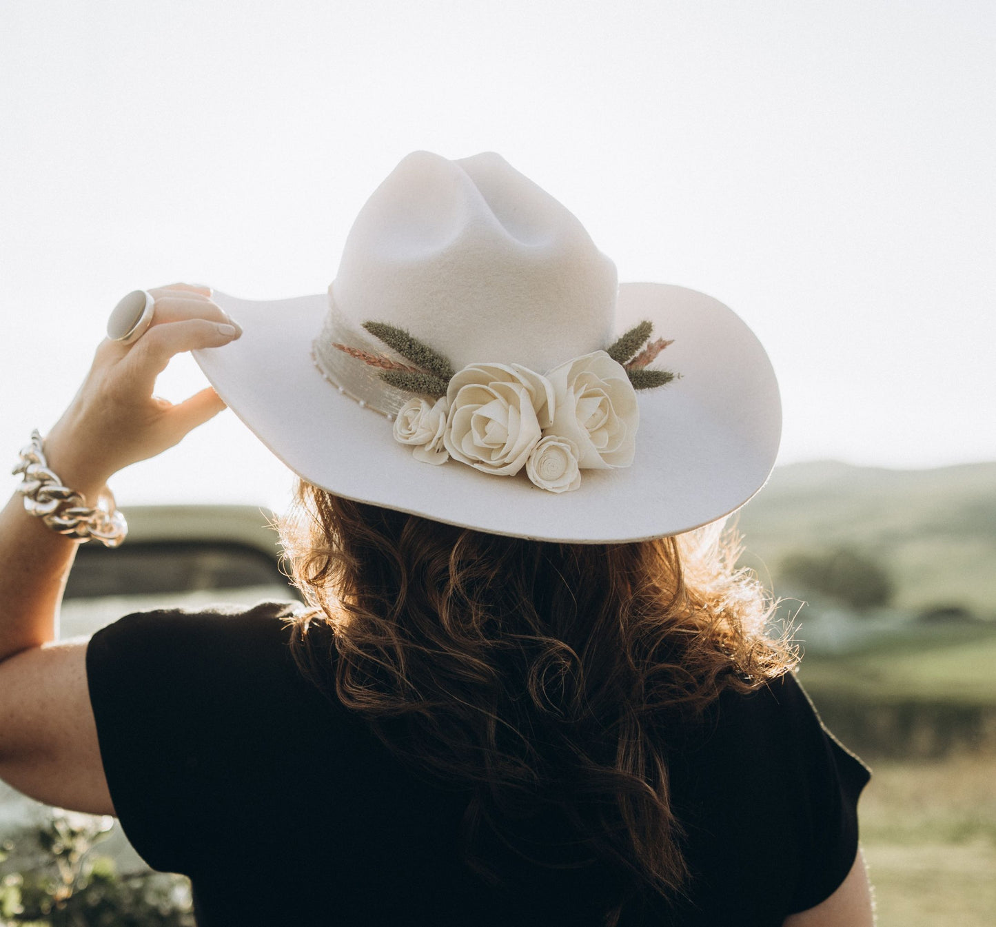 The Ali - White Wedding Cowboy Hat