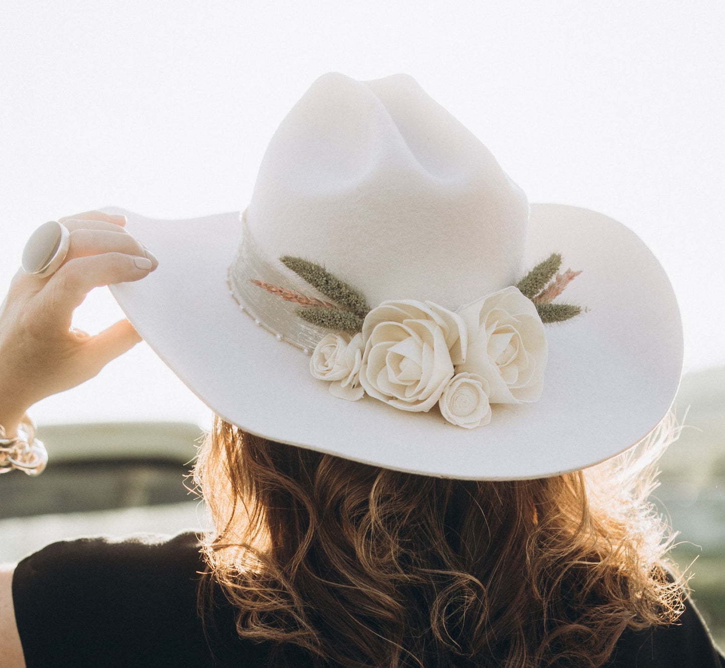 The Ali - White Wedding Cowboy Hat