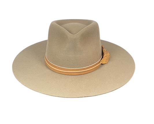 The Burke - Tan Flat Brim