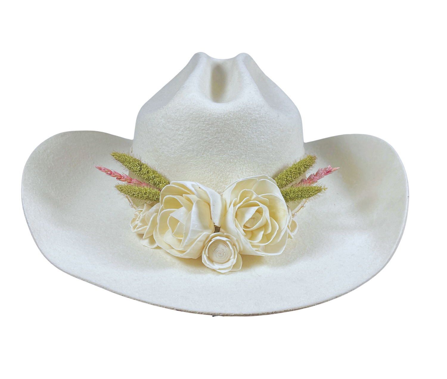 Wool cowboy hat in a creamy white.